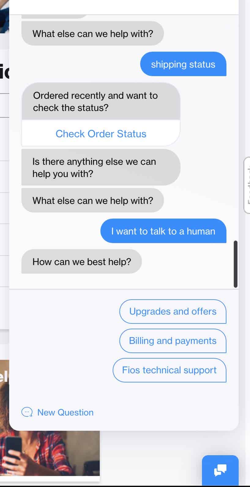 More frustrating conversations with the chat bot. Me asking to talk to a human but it then asking me how it can best help me.