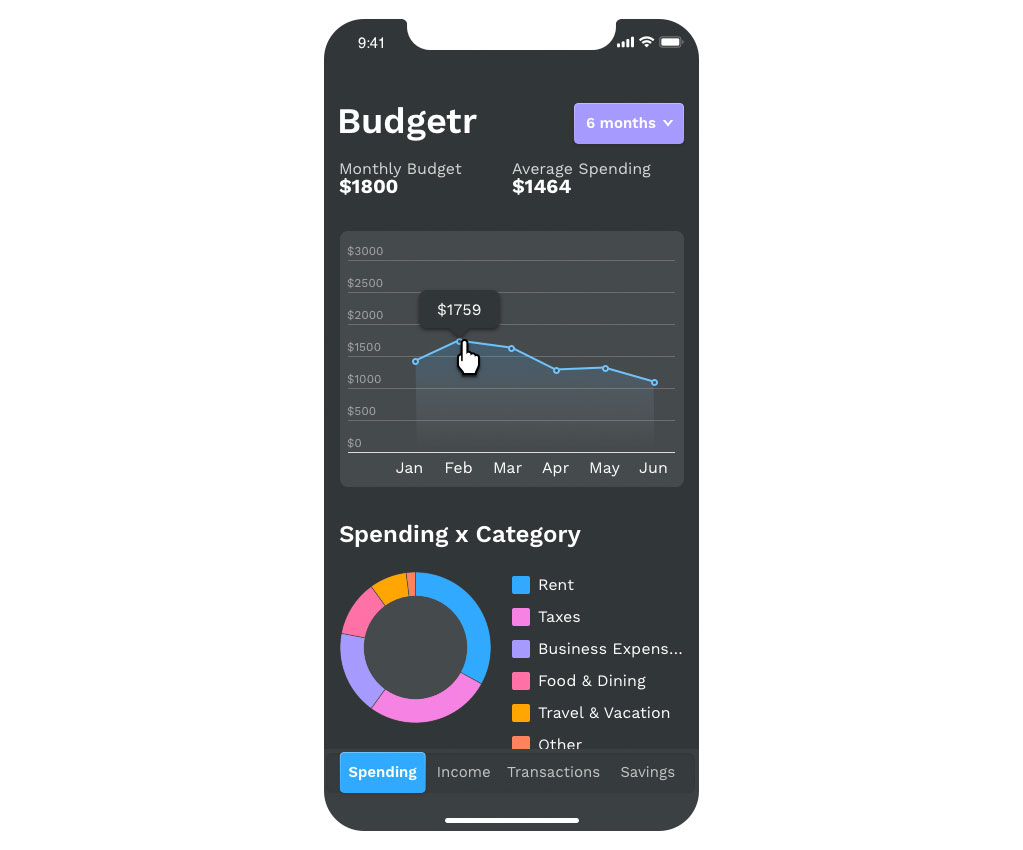 Concept of a budgeting app