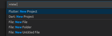 New Flutter project in VS Code