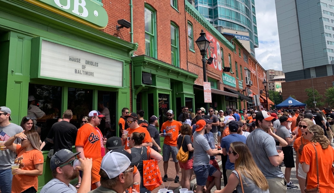 Grab some food or a drink at Pickles Pub when you're going to watch a