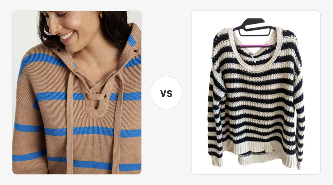 An example of high-quality product photography compared to low-quality