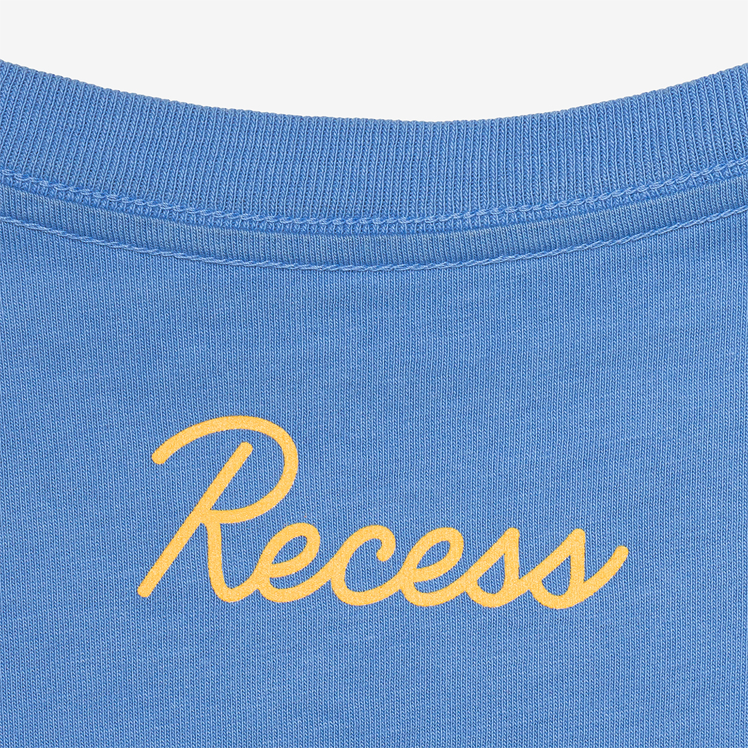 blue t-shirt close up