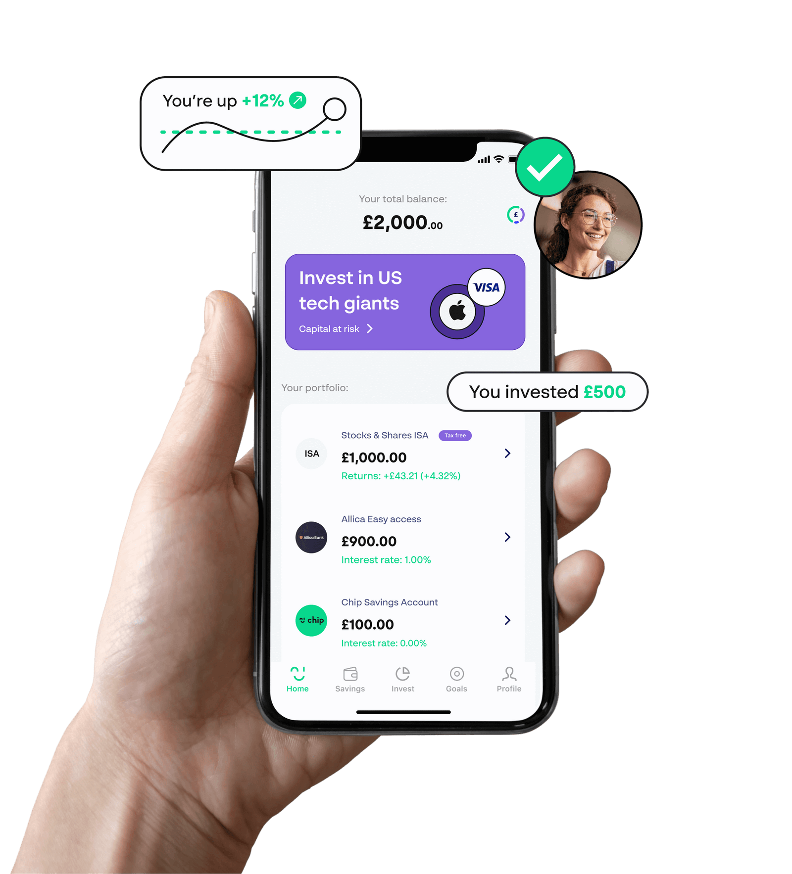 Invest in Real Assets, Funds and Cash Savings Chip