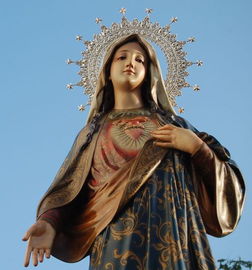 estatua del inmaculado corazon de maria