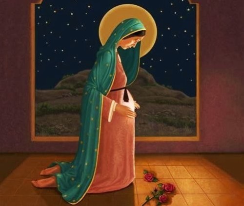 virgen maria encinta dibujo