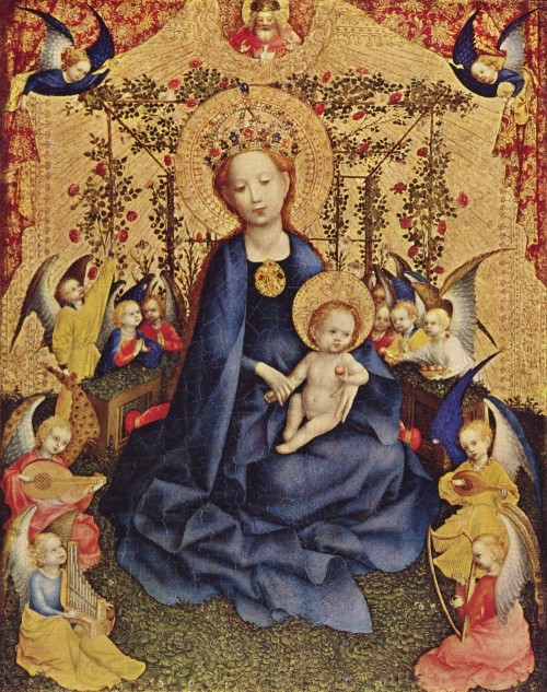 Stefan Lochner virgen maria con rosas