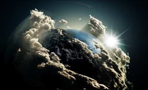 mundo cubierto con nubes fondo