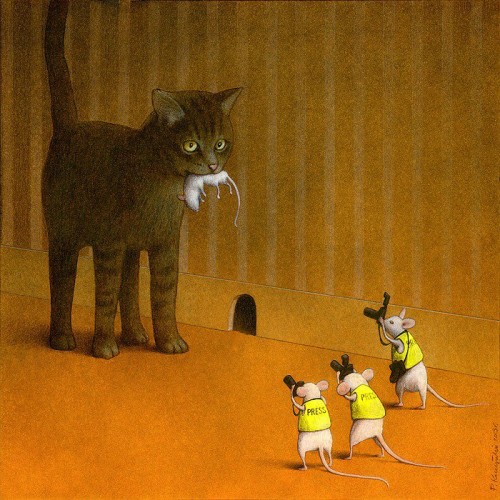 Pawel Kuczynski gato con ratones