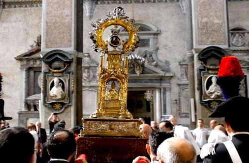relicario con busto y sangre de san genaro