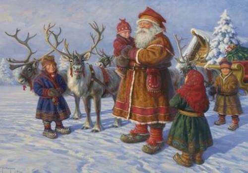 papa noel en el polo