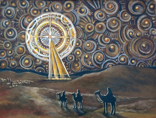 dibujo de la estrella de belen fondo