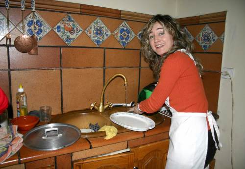 lavando platos