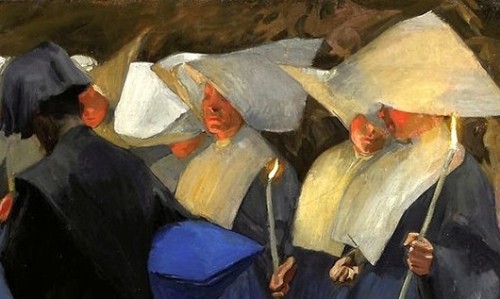 mujeres con velas purgatorio muertos