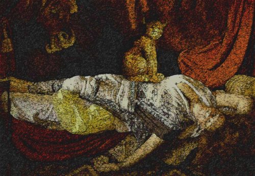 mujer durmiendo con demonio arriba