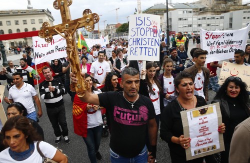 protesta contra el genocidio a cristianos fondo