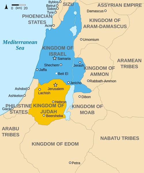 mapa de juda e israel