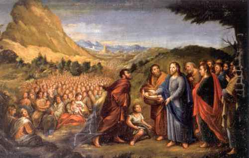 muchos esperando de comer de jesus