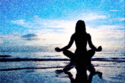 mujer meditando estilo new age