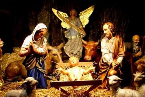 pesebre con angel