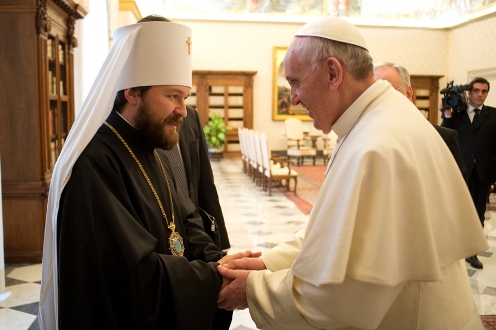 -SS. Francesco-Metropolita Hilarion , del Patriarcato di Mosca 20-03-2013 - (Copyright L'OSSERVATORE ROMANO - Servizio Fotografico - photo@ossrom.va)