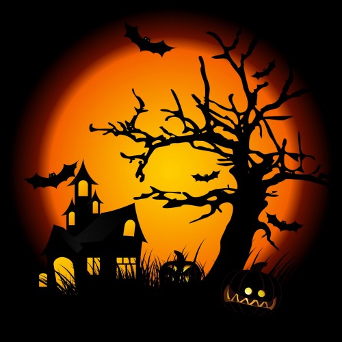 casa de halloween fondo