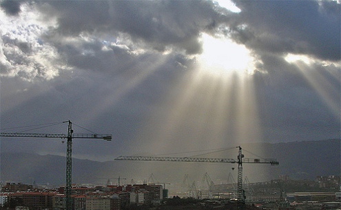 el sol entre las nubes