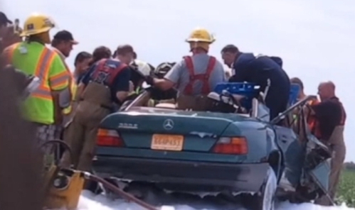 rescate de un accidente de auto