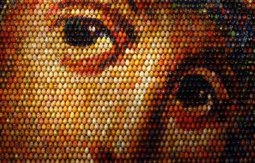 A mosaic of the Virgin Mary is displayed during its unveiling ceremony in Kiev