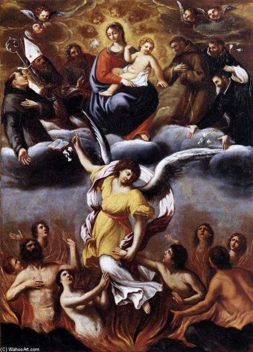 Un angel Libera las Almas del Purgatorio Ludovico Carracci en el vaticano