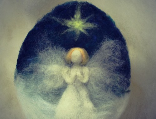 dibujo de angel orando fondo