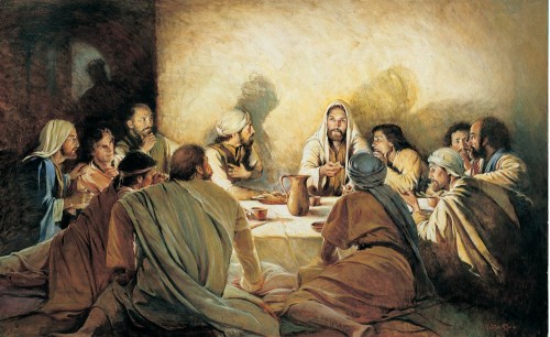 ultima cena sentados en el suelo