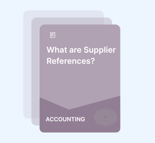 What are Supplier References?