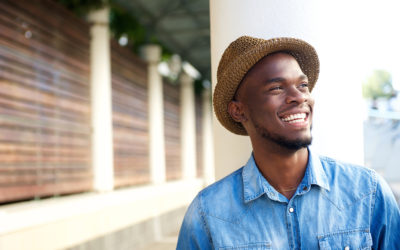 Carefree Young African American Man Laughing