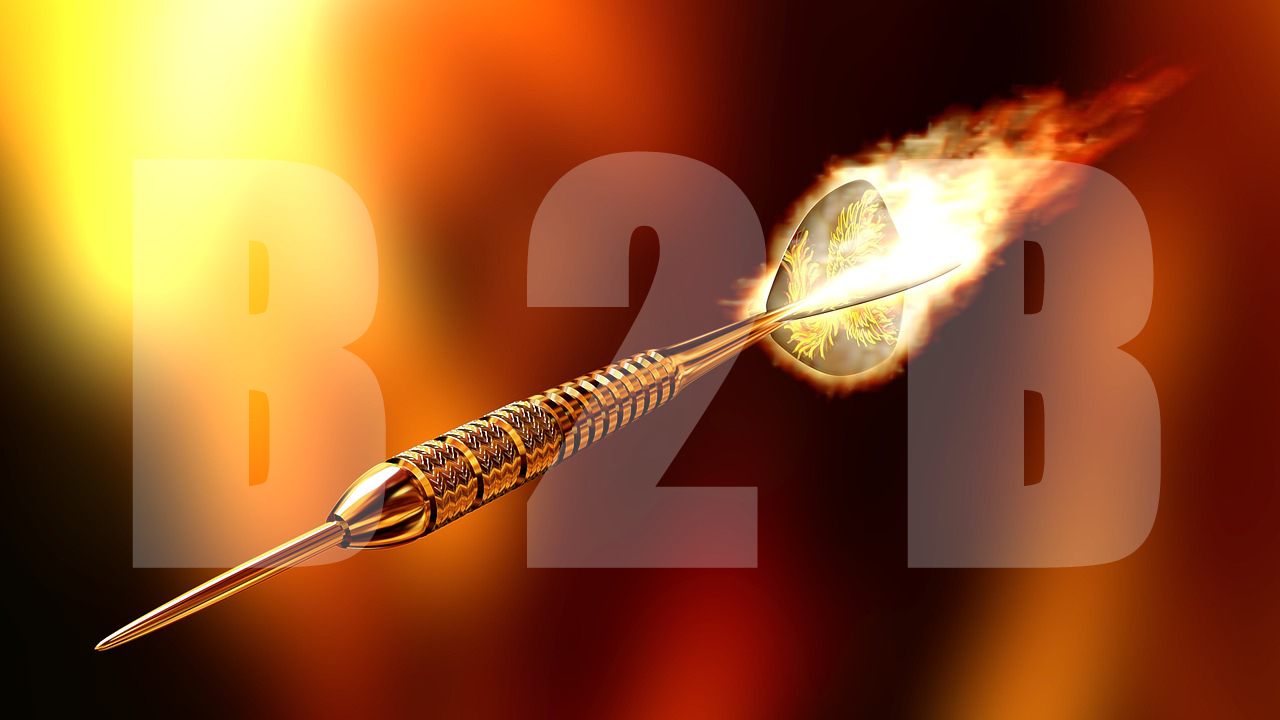Flaming dart with B2B in background