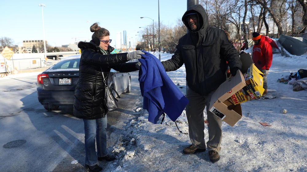 Homeless during bitter cold weather
