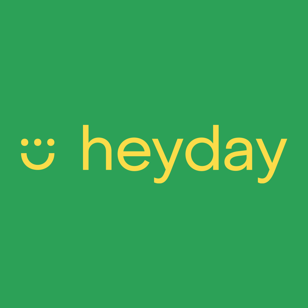 A gif of the Heyday logo in bright colours