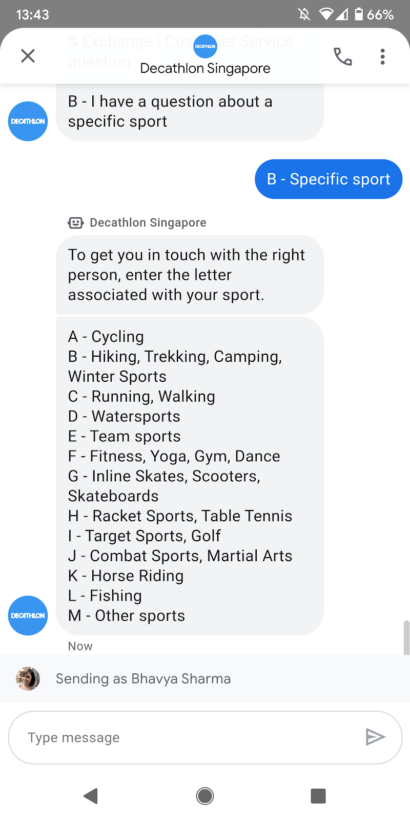 Decathlon Singapore_Google's Business Messages_Heyday