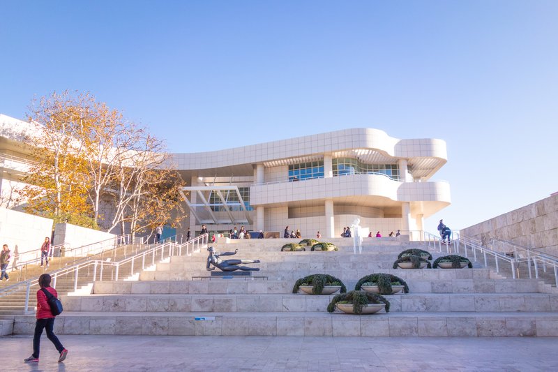 Grand entrance to Getty Center, Los Angeles, California, USA.