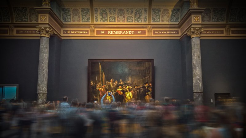 The Night Watch Painting at Rijksmuseum Amsterdam.