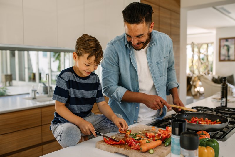 Father and son cooking and baking experience
