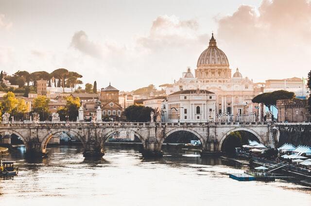 bridge by the rivers in Rome