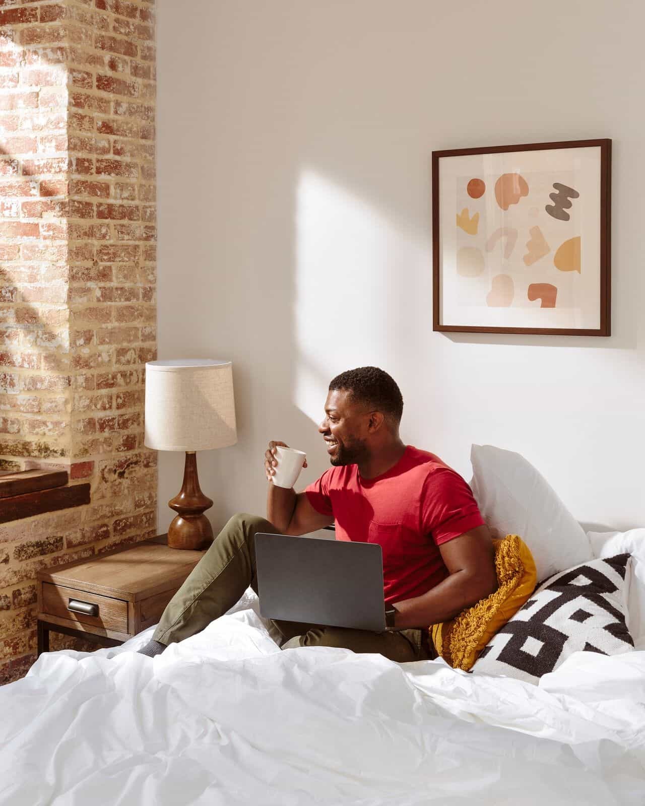 Users remote working under Zeus living apartments