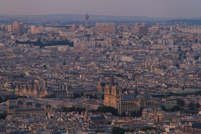 Montparnasse tower paris at night