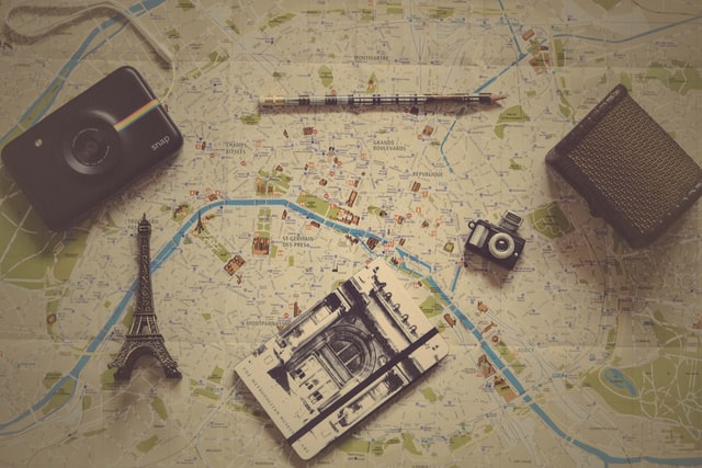 vintage map of paris