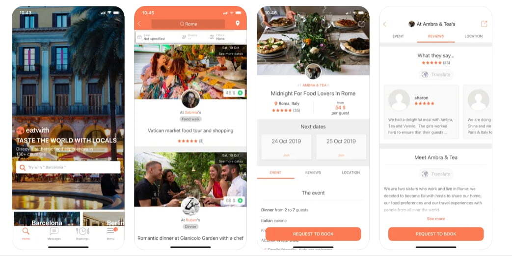 Eatwith app preview