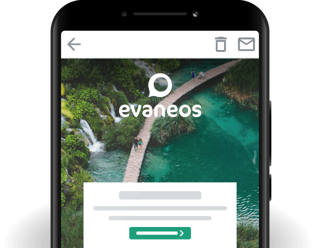 Evaneos home page mobile app preview.