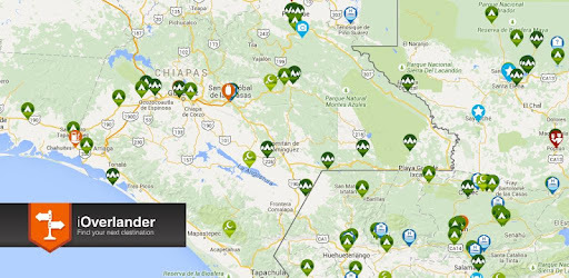 iOverlander outdoor travel attractions and resources map.