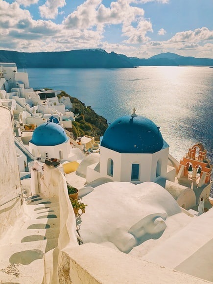 Santorini architecture with sea view