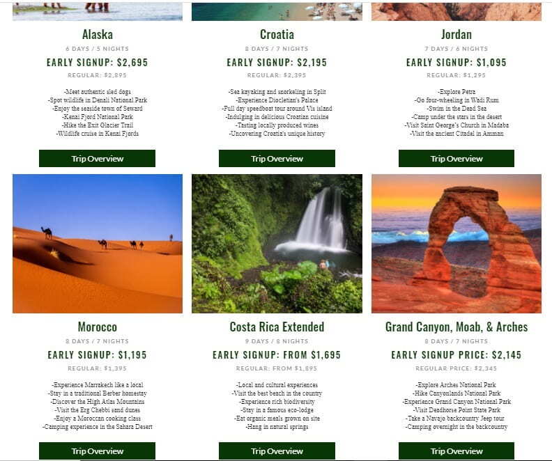 Travel packages for Under30experiences guided group trips.