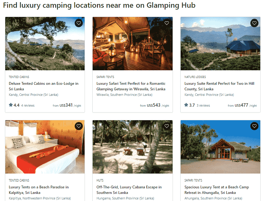 Luxury camping locations and reviews on glampinghub.